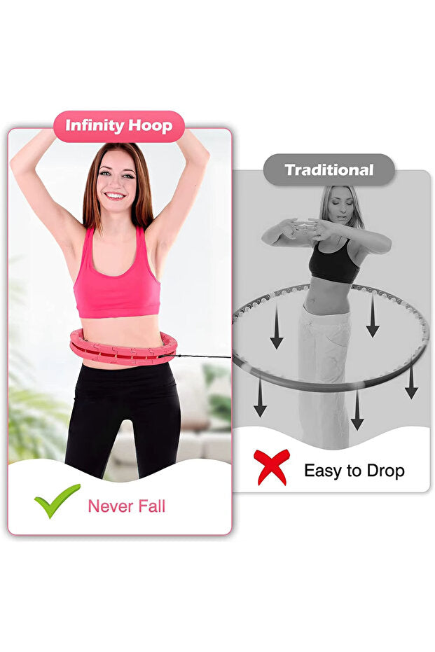 Hulahop Egzersiz Çemberi - Egzersiz Halkası - Ağırlıklı - Bel Bölgesi Ayarlanabilir 24 Parça